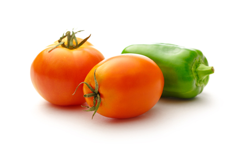 Fresh vegetables on white background in closeupの写真素材