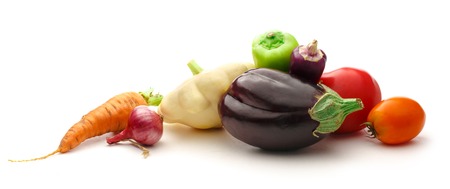 Fresh vegetables on white background in closeupの写真素材