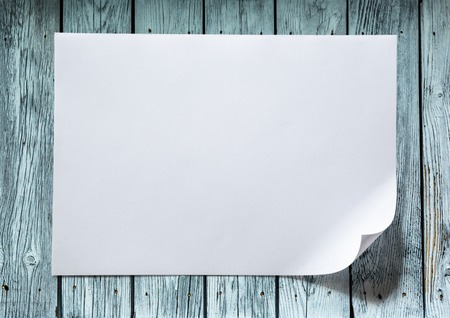 Blank sheet of paper as white backgroundの写真素材