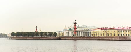 Vasilyevsky Ostrov view from Neva in Saint Petersburgの写真素材