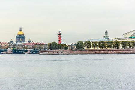Vasilyevsky Ostrov view from Neva in Saint Petersburgの写真素材