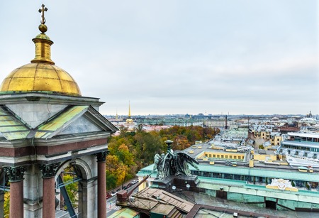 Saint Petersburg view from Isaac's Cathedral colonnadeの写真素材