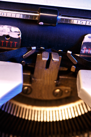 Part of old typewriter in closeupの写真素材