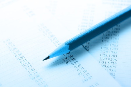 Operating budget and pencil in toning closeupの写真素材