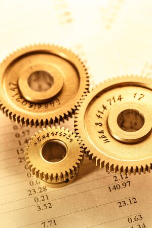 Operating budget and three mechanical ratchetsの写真素材
