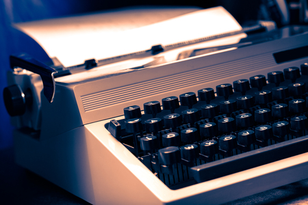 Old typewriter with latin alphabet in closeupの写真素材