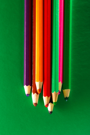 Palette of colorful pencils for children closeupの写真素材