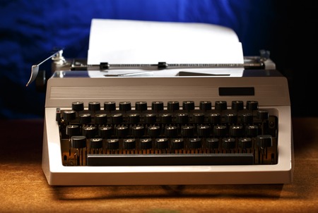 Old-fashioned typewriter with latin alphabet in closeupの写真素材
