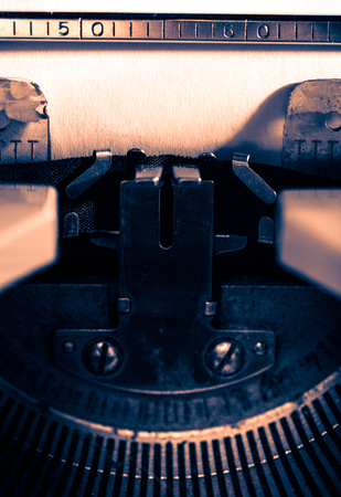 Part of old typewriter in closeupの写真素材