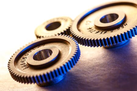 Mechanical ratchets in closeup and toning viewの写真素材
