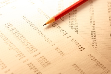 Operating budget and pencil in toning closeupの写真素材