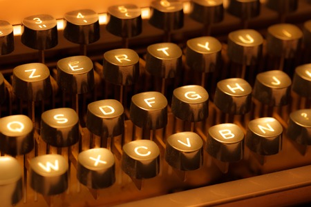 Keyboard of typewriter in sepia toningの写真素材