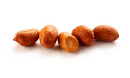 Pile of fresh dried peanuts in closeupの写真素材