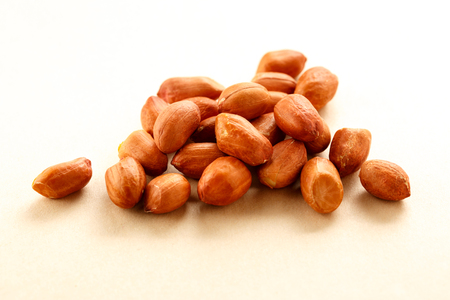 Pile of fresh dried peanuts in closeupの写真素材