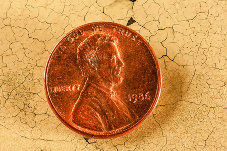 One cent coin of american currency closeupの写真素材