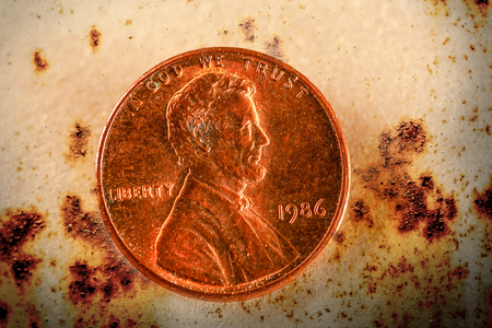One cent coin of american currency closeup