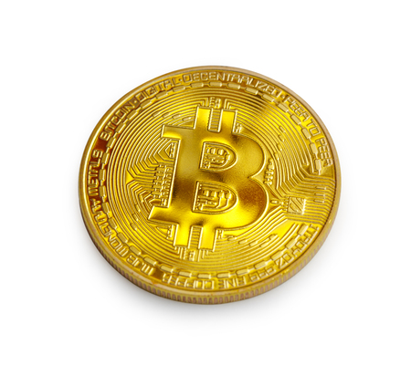 Bitcoin coin in closeupの写真素材