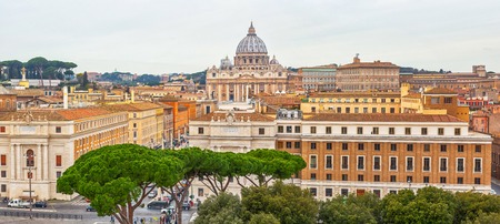Panorama of Rome and Basilica of St. Peterのeditorial素材
