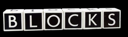 Children's Blocks - Word Blocksの写真素材