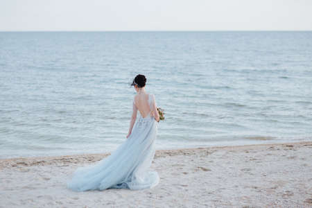 Bride at the seaの写真素材