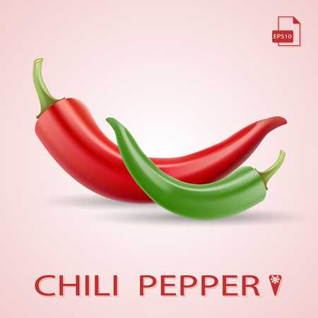 Set of two chili peppers.のイラスト素材