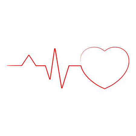 Heartbeat Line Heart Cardio Ekg Isolated On A Background. Realistic Vector Illustration. Healthcareのイラスト素材