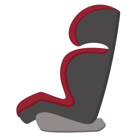 Black And Red Baby Car Seat, Side View Isolated On A White Background. Vector.のイラスト素材