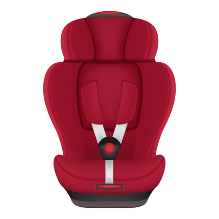 Child car seat Isolated On A White Background. Realistic Vector Illustration.のイラスト素材