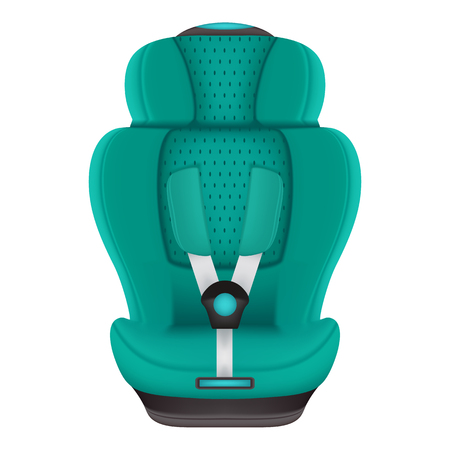 Child car seat Isolated On A White Background. Realistic Vector Illustration.のイラスト素材
