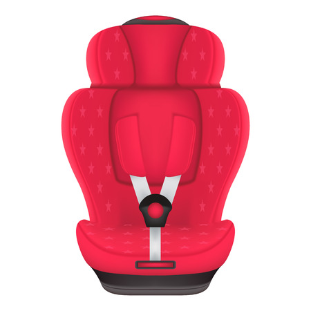 Child car seat Isolated On A White Background. Realistic Vector Illustration.のイラスト素材