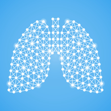 Human Lungs Isolated On A Blue Background. Vector Illustration.Pulmonology. Creative Medical Conceptのイラスト素材