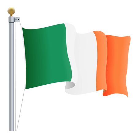 Waving Ireland Flagのイラスト素材
