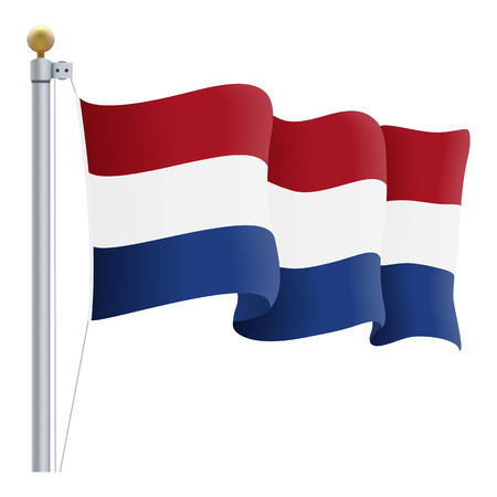 Waving Netherlands flagのイラスト素材