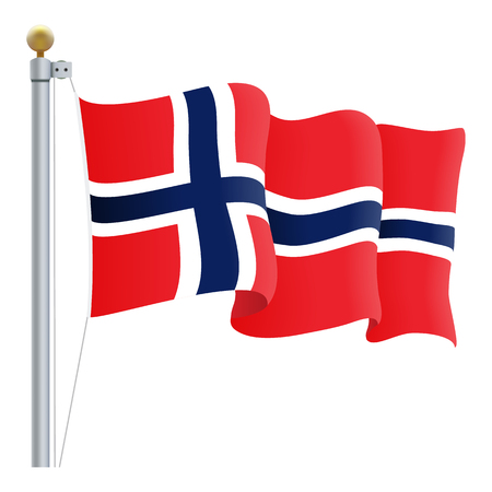 Waving Norway Flagのイラスト素材
