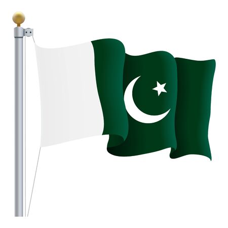Waving Pakistan Flagのイラスト素材