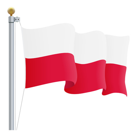 Waving Poland Flagのイラスト素材