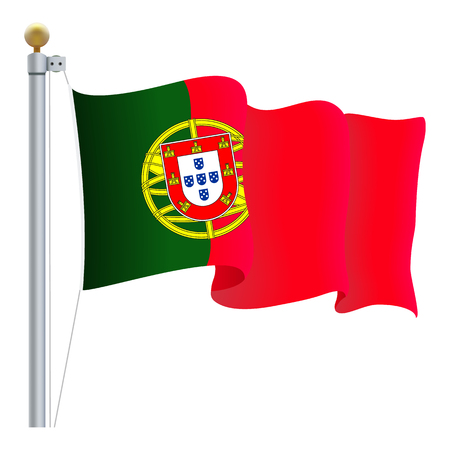 Waving Portugal Flagのイラスト素材