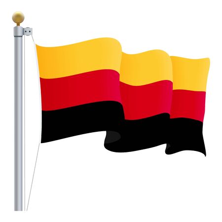 Waving Germany Flag Isolated On A White Background. Vector Illustration. Official Colors And Proportion. Independence Dayのイラスト素材