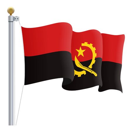 Waving Angola Flagのイラスト素材