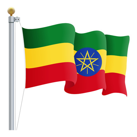 Waving Ethiopia Flagのイラスト素材