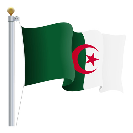 Waving Algeria Flagのイラスト素材