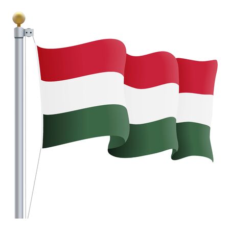 Waving Hungary Flagのイラスト素材