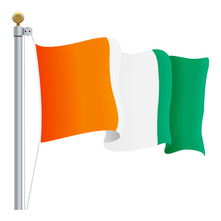 Waving Cote D Ivoire Flagのイラスト素材