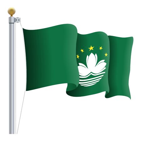 Waving Macau Flagのイラスト素材