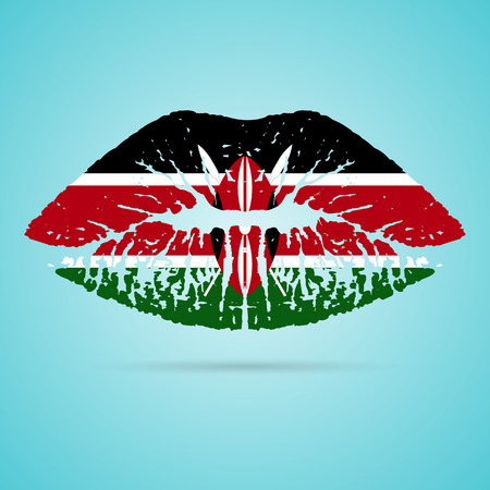 Kenya Flag Lipstick On The Lipsのイラスト素材