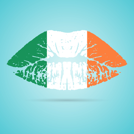 Ireland Flag Lipstick On The Lipsのイラスト素材