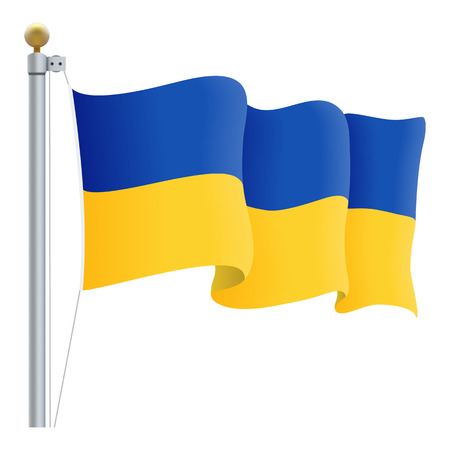 Waving Ukraine Flagのイラスト素材