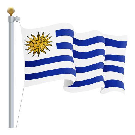 Waving Uruguay Flagのイラスト素材