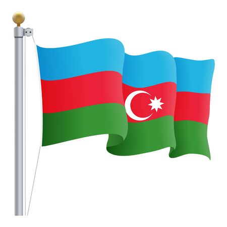 Waving Azerbaijan Flagのイラスト素材