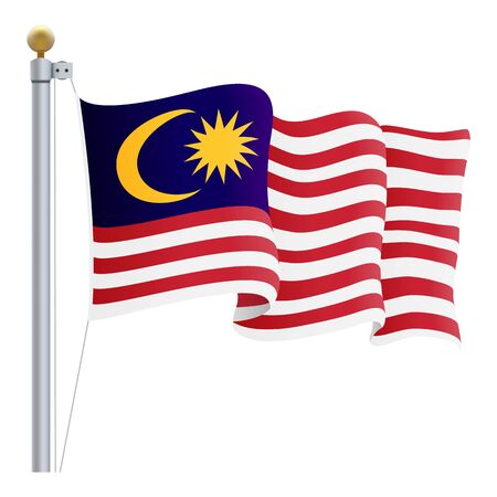 Waving Malaysia Flagのイラスト素材